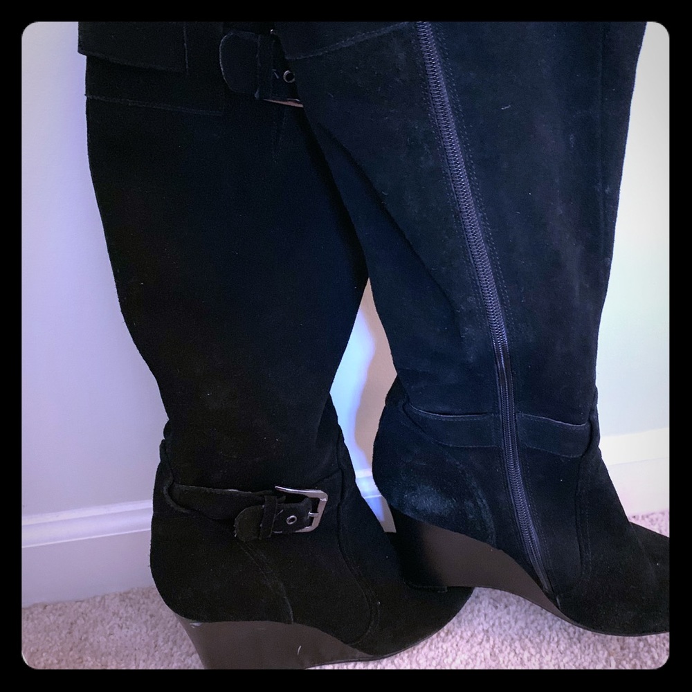 Ann Taylor black suede boots